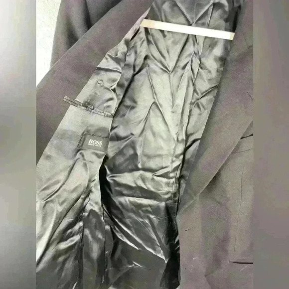 BOSS Hugo Boss Men’s 40L Black Blazer Suit Top Wool Lined Collar Business Sleek - Picture 7 of 12